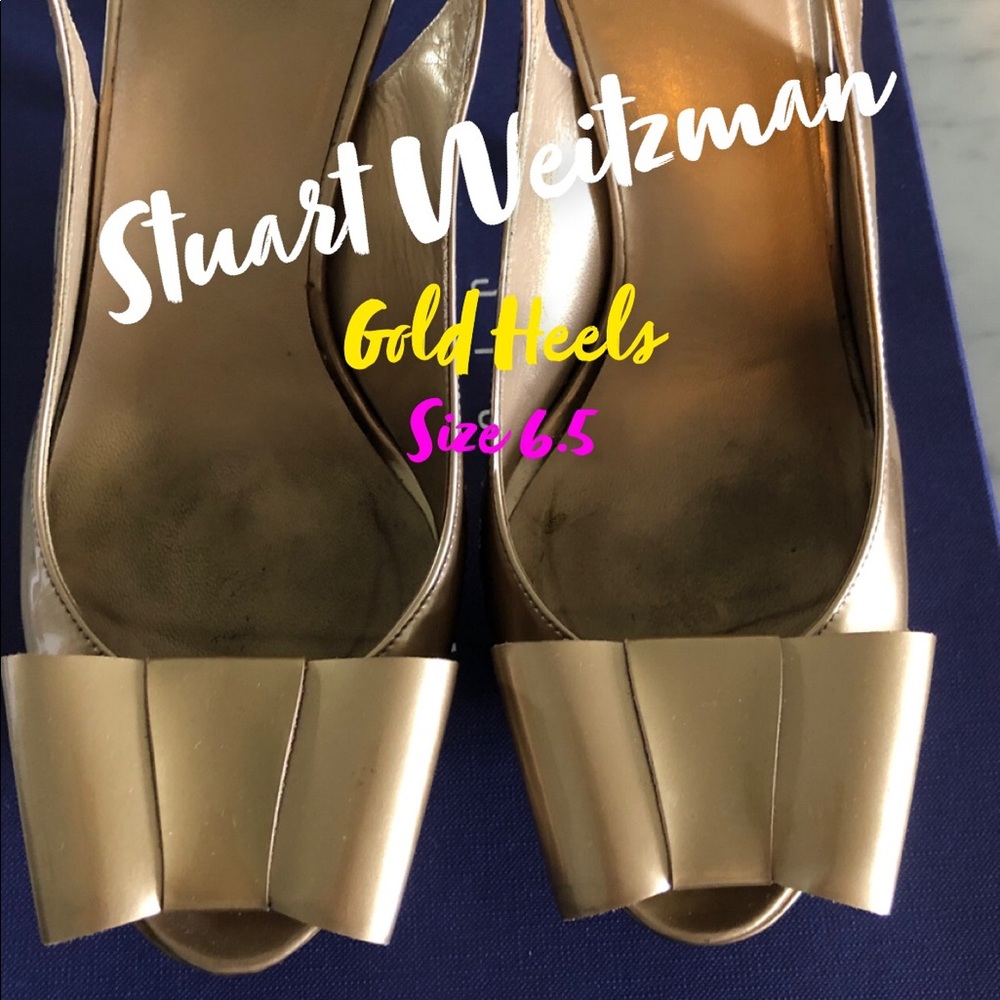 Stuart Weitzman Gold Platform Heels size 6.5